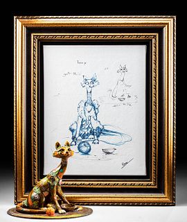 Nano Lopez "Lucy" Sculpture & Signed Study