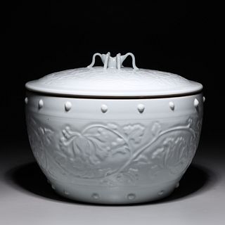 Chinese White Glazed Covered Basin