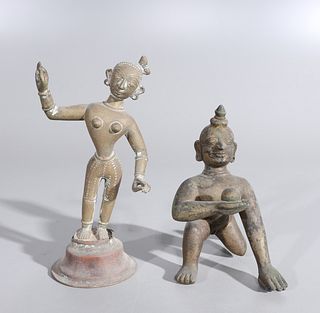 Two Antique Indian Statues - Bala and Radha
