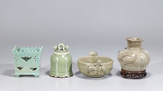 Group of Four Chinese Celadon Ceramics