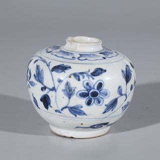 Antique Chinese Blue & White Ceramic Vase