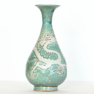 Antique Chinese Light-Blue Glazed Porcelain Vase