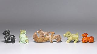 Five Chinese Archaistic Hardstone Carvings