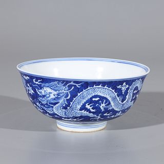 Chinese Blue and White Bowl - Dragon Design