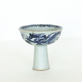 Chinese Blue & White Procelain Goblet