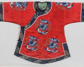 Framed Chinese Embroidered Children's Tunic