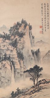 Chinese Ink and Color Landscape Painting