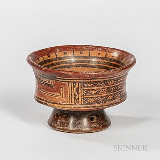 Pre-Columbian Polychrome Pottery Rattle Vessel