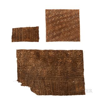Three Painted Chancay Textile Fragments
