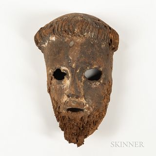 Mexican Carved Head of a Saint