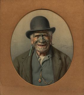Chromolithograph Portrait of a Maori Man