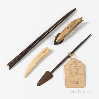 Eskimo Needle, Harpoon Point, Hook Barb, and Copper Arrow