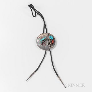 Floyd Becenti Silver and Turquoise Bolo Tie