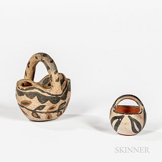 Two Miniature Southwest Pottery Baskets