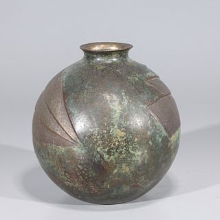 Art Deco Bronze Vase by Loys Houriet