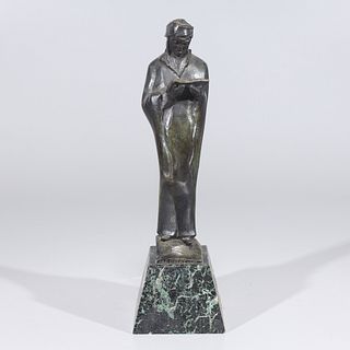 Bronze Dante Statue "Meditation" by Loys Houriet
