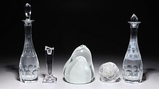 Lot of Five Crystal Objects
