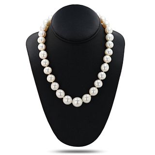 White Cultured South Pearl 14K White Gold Necklace