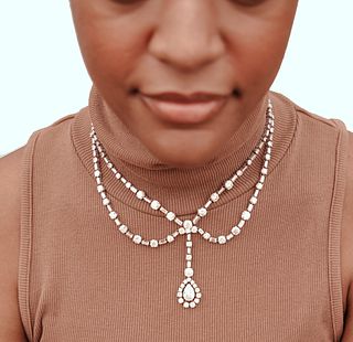 Art Deco 50ct Diamond Necklace