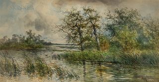 Hugo Anton (Antoine) Fisher (American, 1854-1916), River Landscape.