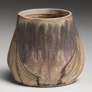 Denbac Pottery French #34 Micro Crystalline Vase c1910s