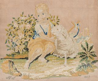 Early Needlepoint Framed Tapestry 1839
