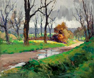 Edouard-Léon Cortès (French, 1882-1969) Chemin après la pluie Oil on canva