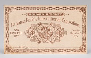 1915 San Francisco Panama Pacific international Exposition Ticket