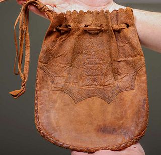 Roycroft Leather Marble Bag c1910