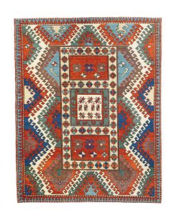 Antique Kazak Rug, 5’2” x 6’7”