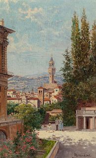 Antonietta Brandeis (Czechoslovakian, 1849-1949) A View of Florence Oil on