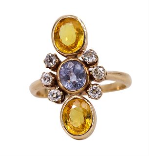 Sapphires & Diamonds 18k Gold Ring