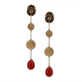 Lucia Giovanetti, Coral & 18k dangle Earrings