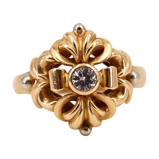 Edwardian 18k Gold Ring with Diamonds