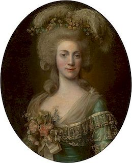 Circle of Alexander Roslin (Swedish, 1718-1793) Portrait of a Lady, Half-leng