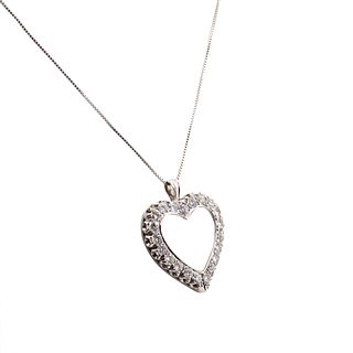 Diamonds & 14k Gold heart pendant Necklace.