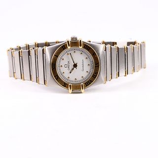 Omega Constellation stainless steel 18k gold two tone ladies watch