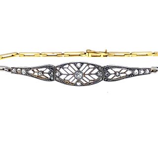 Art Deco Diamonds, 18k Gold & Platinum Bracelet