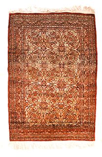 Antique Silk Hajijalili Tabriz Rug, 4’9” x 7’