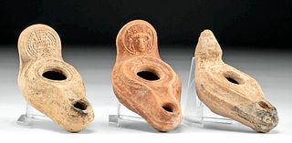 Group of 3 Roman Pottery Oil Lamps