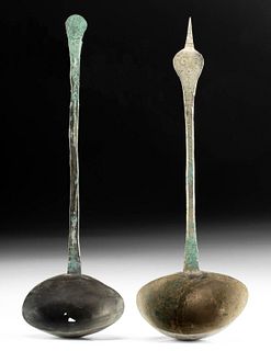 Fine 5th C. Sassanian Bronze Ladles (pr)