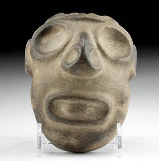 Fine Taino Stone Maskette of Zemi or Cacique Face