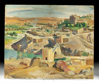 William Draper Painting - "Bridge at Toledo Spain" 1954