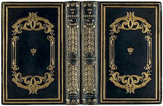 TWO BOOKS FROM THE LIBRARY OF WINDSOR PALACE FEATURING DESCRIPTIONS OF THE SPAS OF GERMANY, 1837