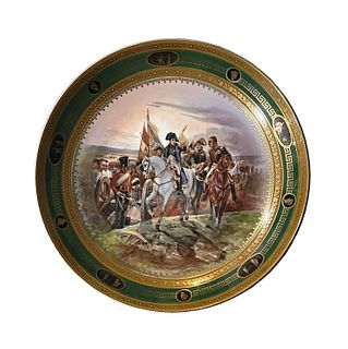 French Hand Painted Napoleonic Porcelain Plate