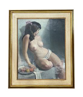 Contemporary Nude Painting Signed De Alba
