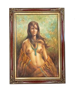 Contemporary Nude Painting Signed Trujillo 82