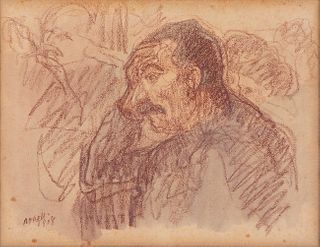 ISIDRE NONELL I MONTURIOL (Barcelona, 1873 - 1911). 
"Male character", 1908. 
Pencils on paper.