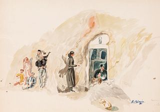 BENJAMÍN PALENCIA (Barrax, Albacete, 1894 - Madrid, 1980). 
Untitled, 1980. 
Watercolor on paper.