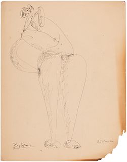 BENJAMÍN PALENCIA (Barrax, Albacete, 1894 - Madrid, 1980). 
"Figura". 
Ink on paper.